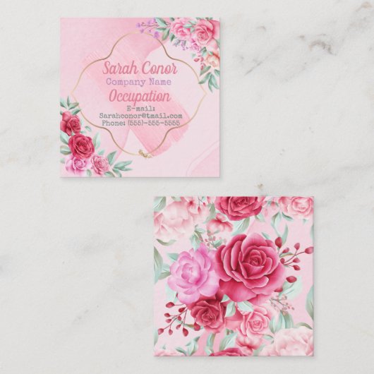 ヴィンテージフローラ スクエア名刺 (正面/裏面)