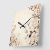 ヴィンテージフローラ スクエア壁時計 (傾斜)
