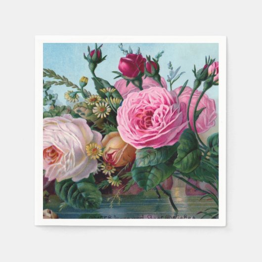 ヴィンテージフローラ スタンダードカクテルナプキン (正面)