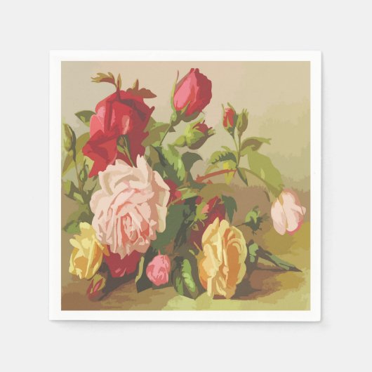 ヴィンテージフローラ スタンダードカクテルナプキン (正面)