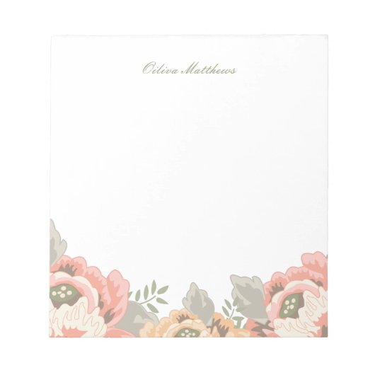 ヴィンテージフローラ ノートパッド (正面)