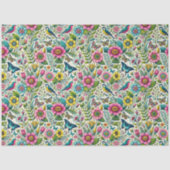 ヴィンテージフローラ&バタフライパターン（の模様が）あるティッシュペーパー 薄葉紙 (正面)