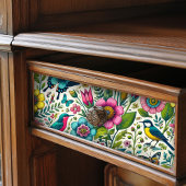 ヴィンテージフローラ&バタフライパターン（の模様が）あるティッシュペーパー 薄葉紙