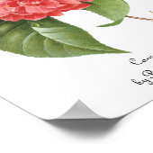 ヴィンテージフローラ、ピンクカメリアフラワーズバイルドゥート ポスター (角)