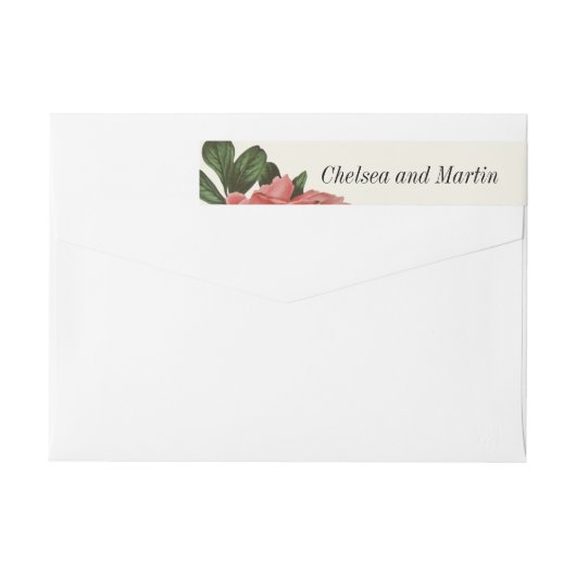 ヴィンテージフローラ |ピンクブラック&ホワイト ラップアラウンドラベル (裏面)