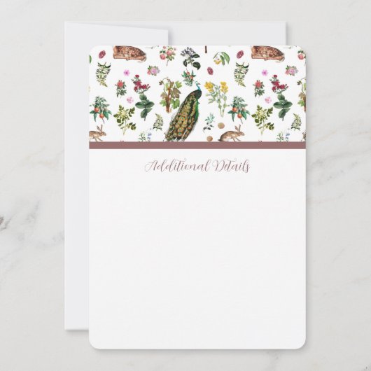 ヴィンテージフローラ&ファウナ結婚式招待状 招待状 (裏面)