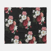 ヴィンテージフローラ フリースブランケット (正面(横))