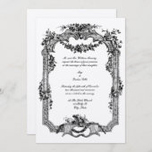 ヴィンテージフローラ&フルーツバロックロココ結婚ズ 招待状 (正面/裏面)