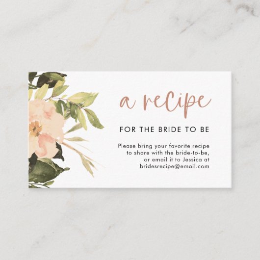 ヴィンテージフローラ |ブライダルシャワー共有aレシピ エンクロージャーカード (正面)
