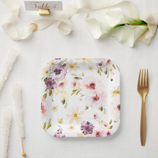 ヴィンテージフローラ ペーパープレート (ウェディング)