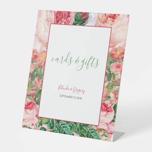 ヴィンテージフローラ&ボタニカルウェディングカード&ギフト 台座サイン (正面)