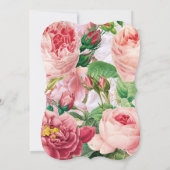 ヴィンテージフローラ&ボタニカルピンクローズ結婚ズインヴィ 招待状 (裏面)