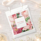 ヴィンテージフローラ&ボタニカルピンクローズ結婚ズ フェイバーバッグ (クリップ留めされた状態)