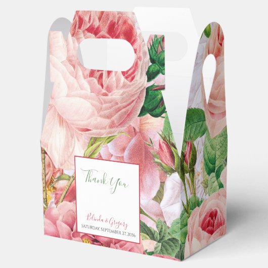 ヴィンテージフローラ&ボタニカルピンクローズ結婚ズ フェイバーボックス (オープン)