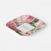 ヴィンテージフローラ&ボタニカルピンクローズ結婚ズ ペーパープレート (傾斜あり)