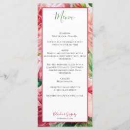 ヴィンテージフローラ&ボタニカルピンクローズ結婚ズ メニュー