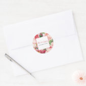 ヴィンテージフローラ&ボタニカルピンクローズ結婚ズ ラウンドシール (封筒)