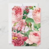 ヴィンテージフローラ&ボタニカルピンクローズ結婚ズ 招待状 (裏面)