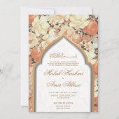 ヴィンテージフローラ&モスクイスラム結婚教徒 招待状 (正面)