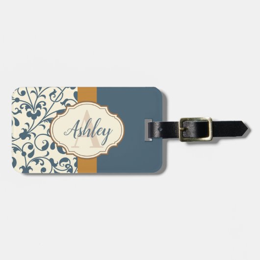 ヴィンテージフローラ ラゲッジタグ (正面横)