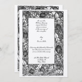 ヴィンテージフローラ&リーフアールヌーボーフレーム 招待状 (正面/裏面)