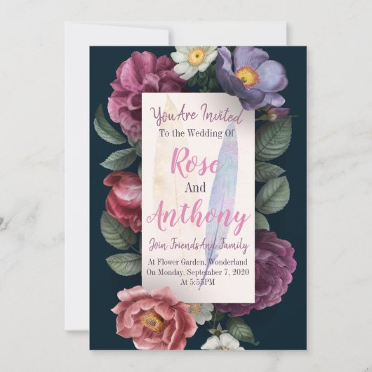 ヴィンテージフローラ 招待状 (正面)