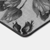 ヴィンテージフローラ、白黒の花 デスクマット (コーナー)