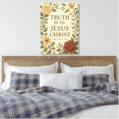ヴィンテージフローラ「真理はイエスにある」キャンバス キャンバスプリント (インサイチュ (寝室))