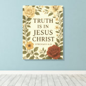 ヴィンテージフローラ「真理はイエスにある」キャンバス キャンバスプリント (インサイチュ (ウッドフロア))
