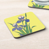 ヴィンテージフローラ、紫春ガーデンアイリスフラワー コースター (左側)