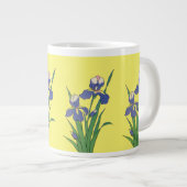 ヴィンテージフローラ、紫春ガーデンアイリスフラワー ジャンボコーヒーマグカップ (正面右)