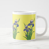 ヴィンテージフローラ、紫春ガーデンアイリスフラワー ジャンボコーヒーマグカップ (右)