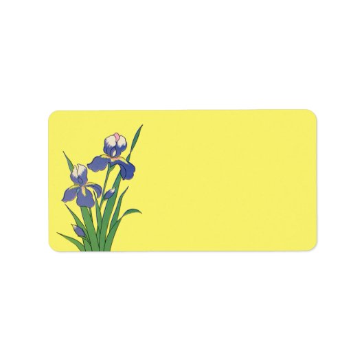 ヴィンテージフローラ、紫春ガーデンアイリスフラワー ラベル (正面)