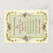 ヴィンテージフローラ、結婚式招待状、 インビテーションポストカード (裏面)