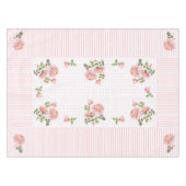 ヴィンテージフローラ、線、ドットのテーブルクロス52"x70" テーブルクロス (正面(横))