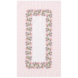 ヴィンテージフローラ、線、ドットのテーブルクロス60"x104" テーブルクロス