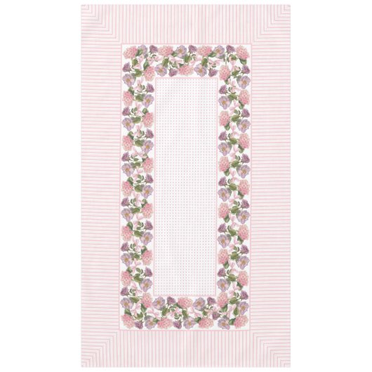 ヴィンテージフローラ、線、ドットのテーブルクロス60"x104" テーブルクロス (正面)