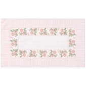 ヴィンテージフローラ、線、ドットのテーブルクロス60"x104" テーブルクロス (正面(横))