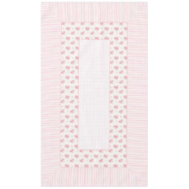 ヴィンテージフローラ、線、ドットのテーブルクロス60"x104" テーブルクロス