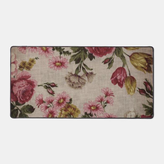 ヴィンテージフローラ、美しい花 デスクマット (正面)
