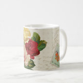 ヴィンテージフローラ、蝶のエレガンス コーヒーマグカップ (正面右)