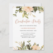 ヴィンテージフローラ | QRコード卒業パーティー 招待状 (正面)