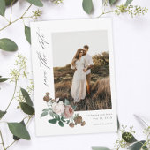 ヴィンテージフローラBohoフォトウェディング日付を保存 招待状