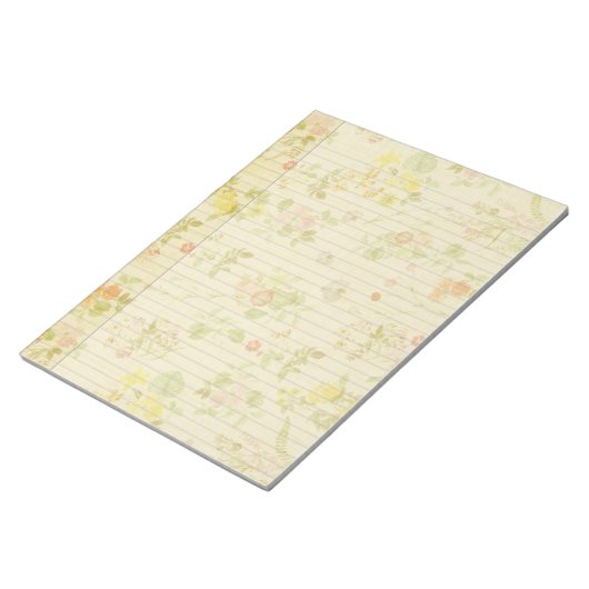 ヴィンテージフローラBoho文房具メモ帳 ノートパッド (アングル)