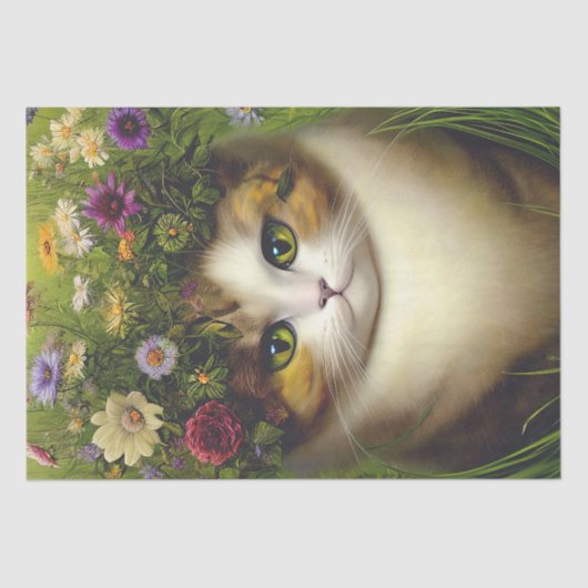 ヴィンテージフローラCatティッシュペーパー 薄葉紙 (正面)