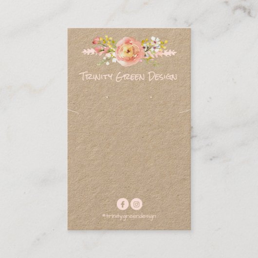 ヴィンテージフローラDIYネックレスイヤリングカードホルダー 名刺 (正面)