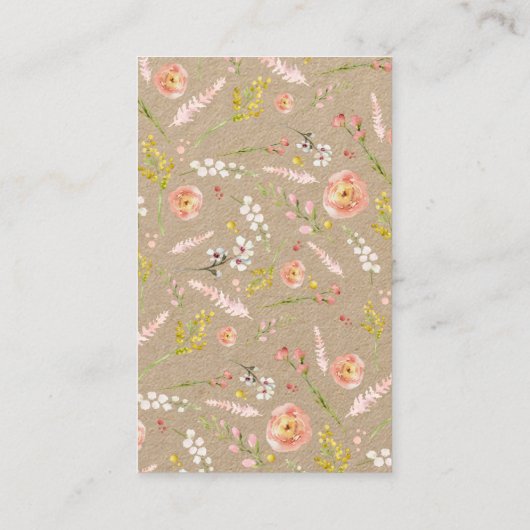 ヴィンテージフローラDIYネックレスイヤリングカードホルダー 名刺 (裏面)