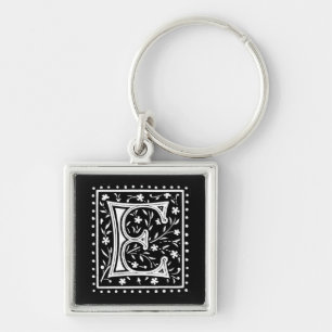 ヴィンテージフローラ'E'モノグラム – Keychain キーホルダー