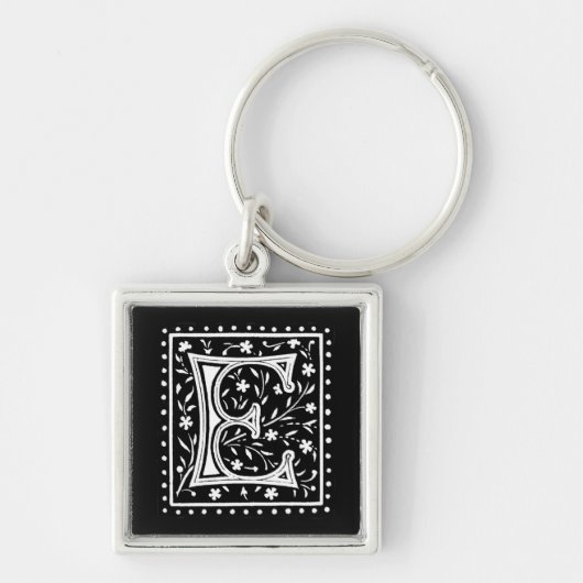 ヴィンテージフローラ'E'モノグラム – Keychain キーホルダー (正面)