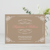 ヴィンテージフローラMochaに日付カードを保存 セーブザデート (スタンド正面)